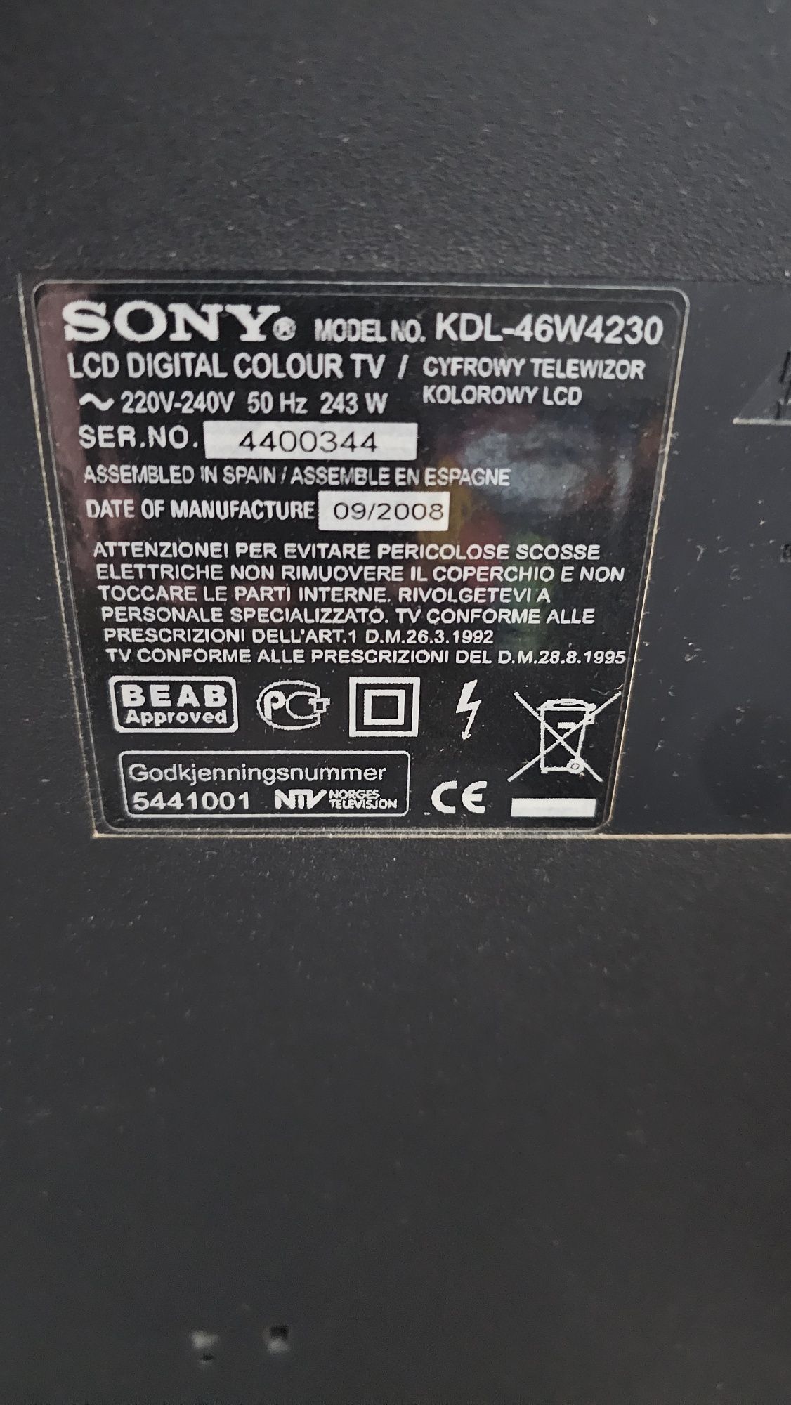 Telewizor Sony 46 cali KDL 46W4230