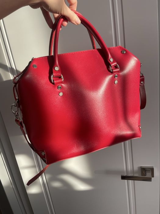 Сумка сумочка червона шкіряна шкіра