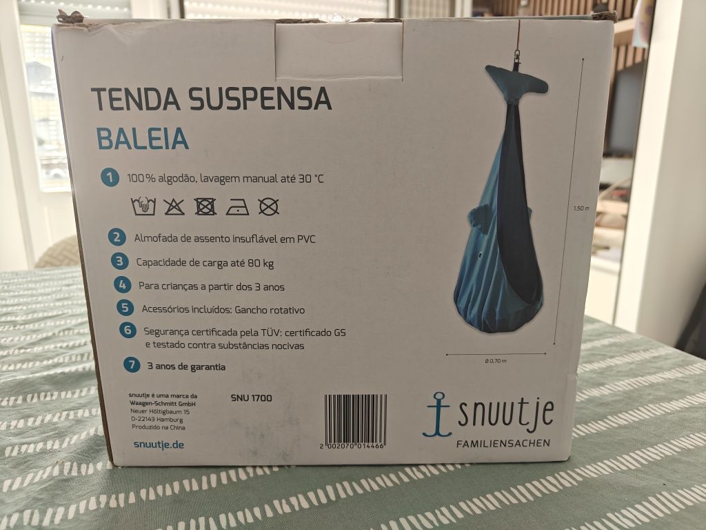Tenda de baloiço suspensa Baleia