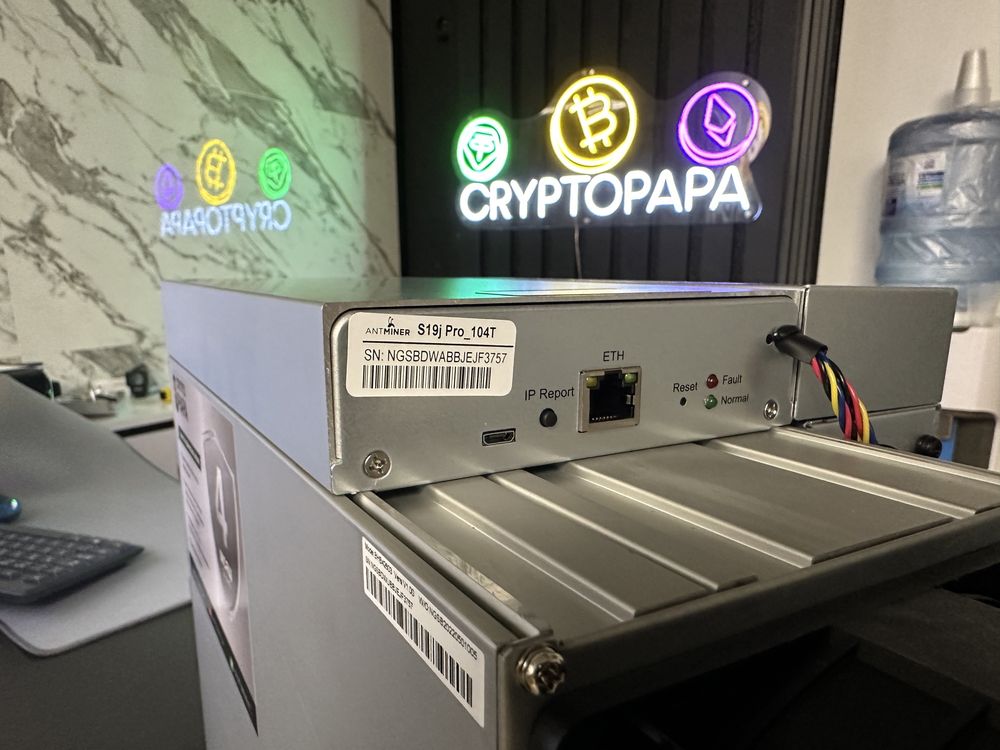 НАЛИЧИЕ! Antminer S19j Pro 104TH - Гарантия от CRYPTOPAPA