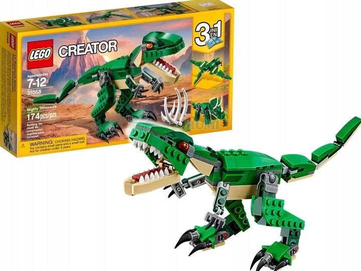 Lego Creator 31058 Dinozaury Model Tyranozaur T-rex 3w1 + Torba Prezen