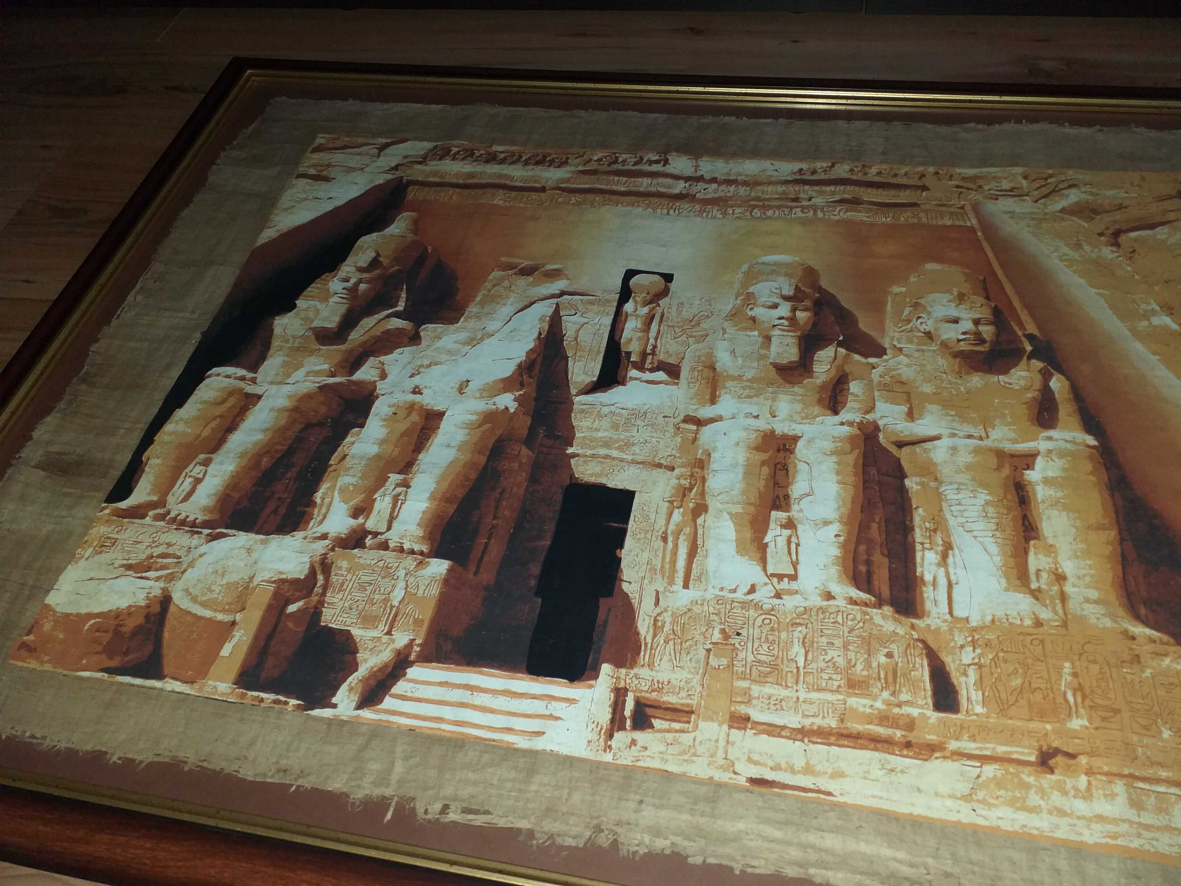 Obraz - papirus Wielka świątynia Abu Simbel Ramzesa II w Egipcie