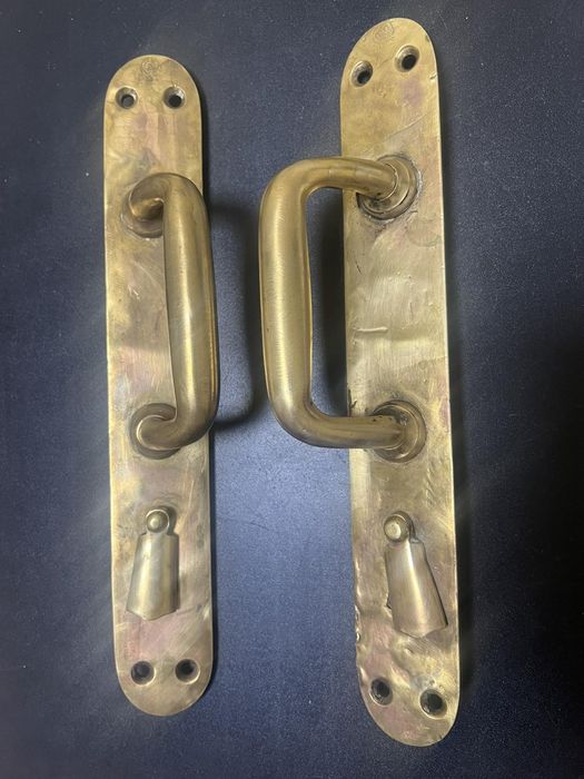 Ручки дверні латунь 2 шт з клеймами
