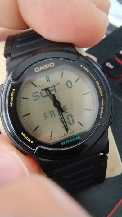 Casio ABX-55 bardzo rzadki zegarek Vintage Twincept lata 90
