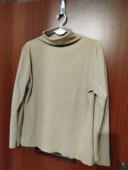 Miękki zamszowy półgolf camel beż karmel M L