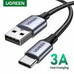 Кабель UGREEN Type - C 3А 18W Быстрая зарядка Aluminum 1 метр Black
