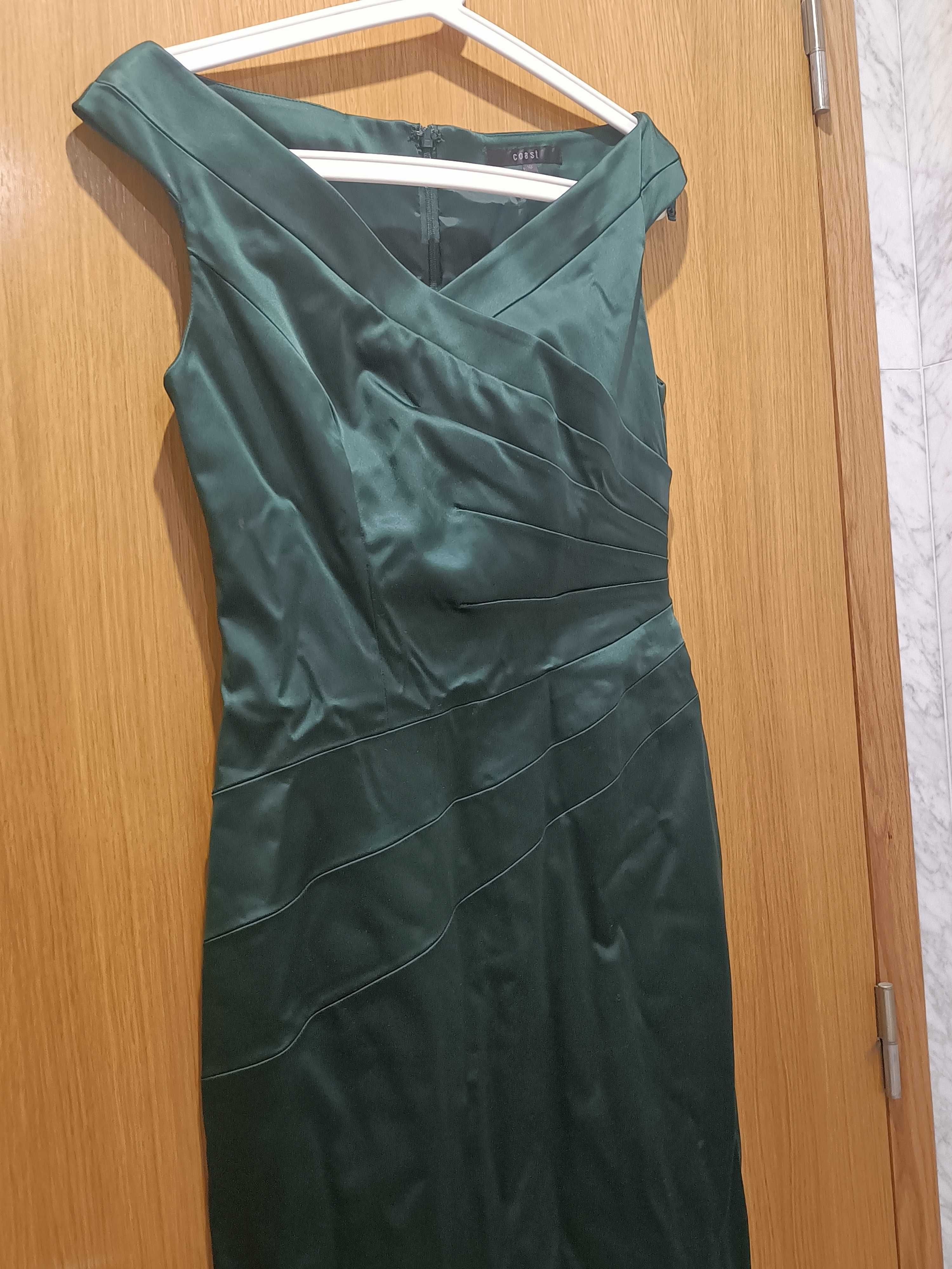 Vestido seda verde