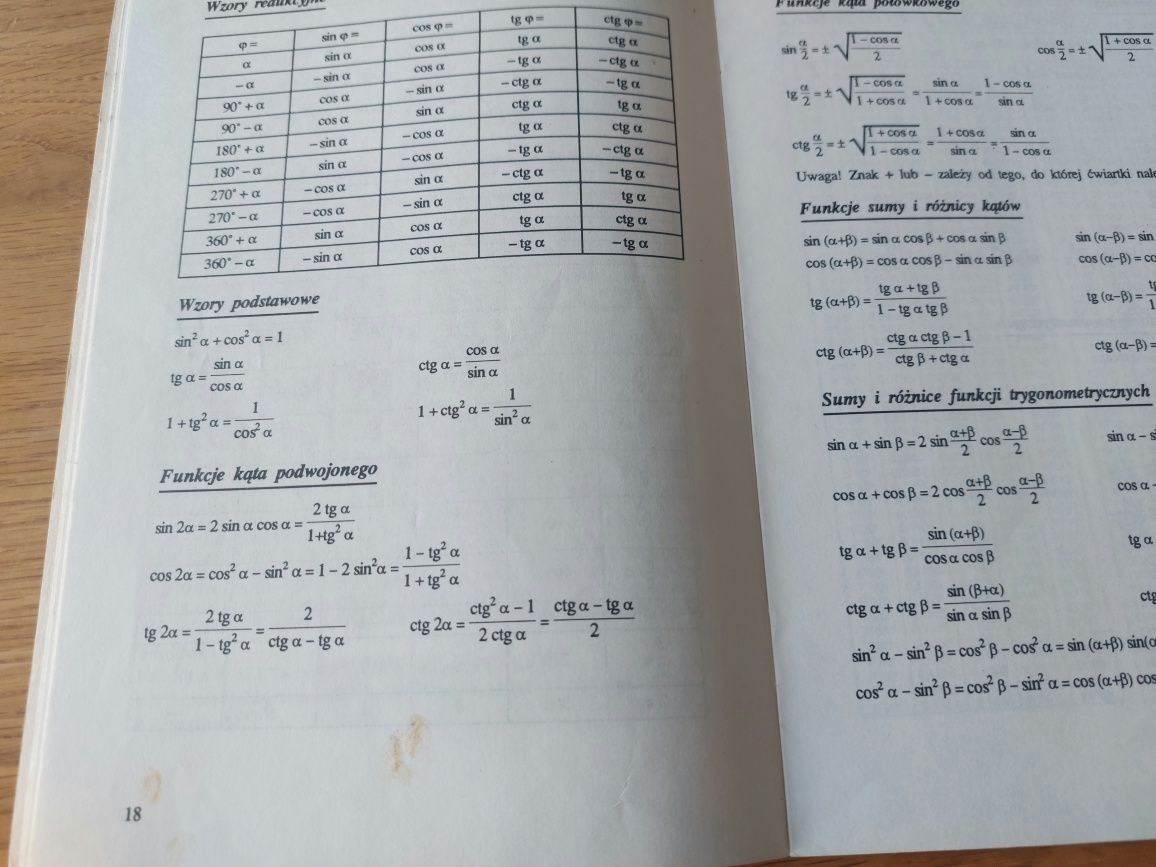 Tablice matematyczne format zeszytowy