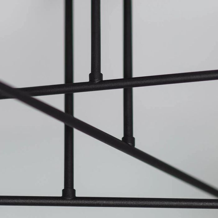 Candeeiro de teto metal preto com 6 focos