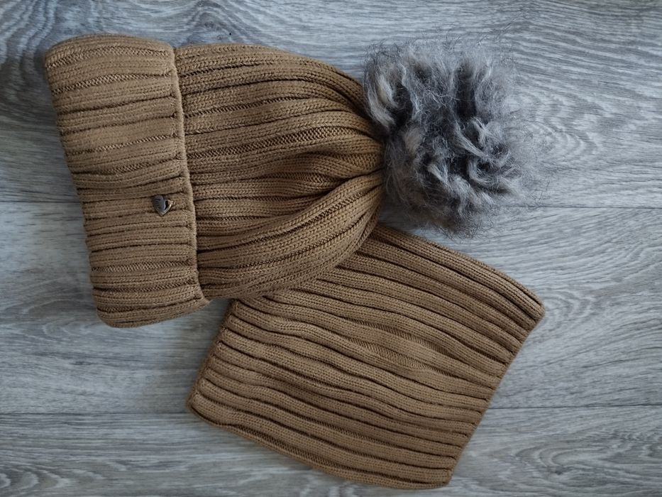 Шапка і шарф/снуд для дівчинки, зимова шапка, набір зимовий/шапка фліс