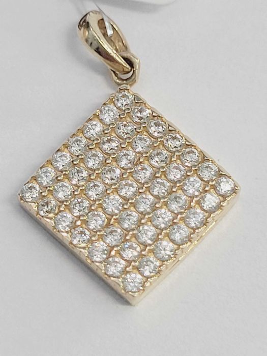 Złota zawieszka z cyrkoniami dwu stronna  Nowa  próba 585 SKLEP