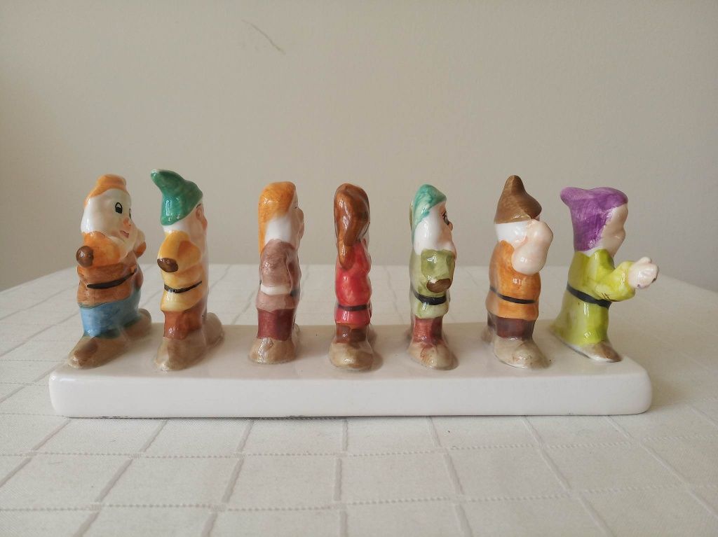 Vintage Malowany Disney Śliczny Stojak Tosty Figurka Krasnoludki