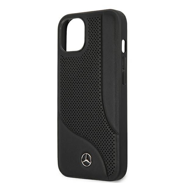 Etui Mercedes-Benz do iPhone 13 Mini 5,4" - Czarny Skórzany Case