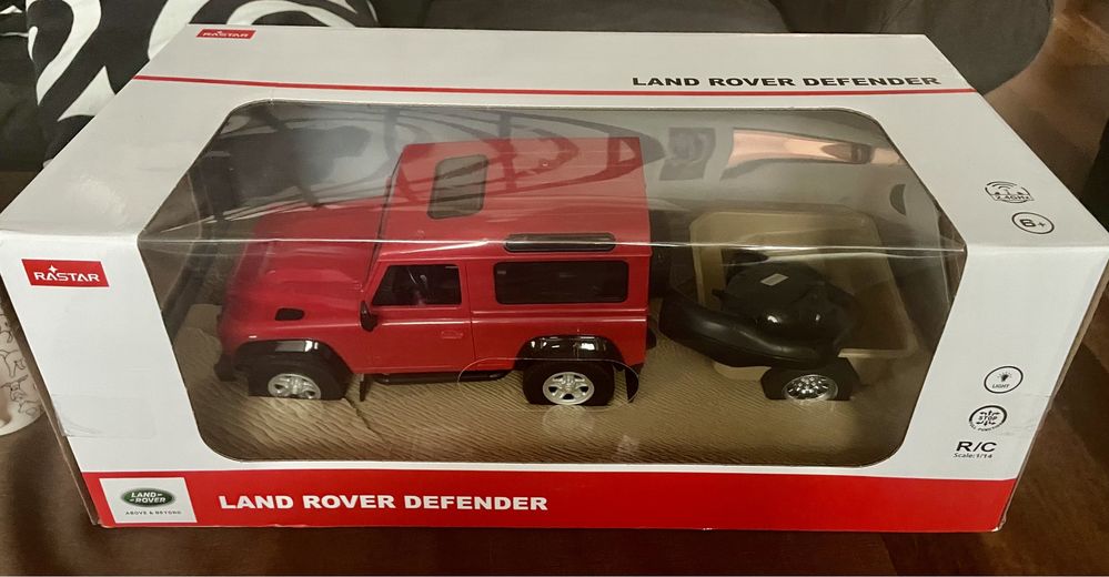 Land rover Defender z przyczepą na pilota zdanie sterowany 1:14 auto