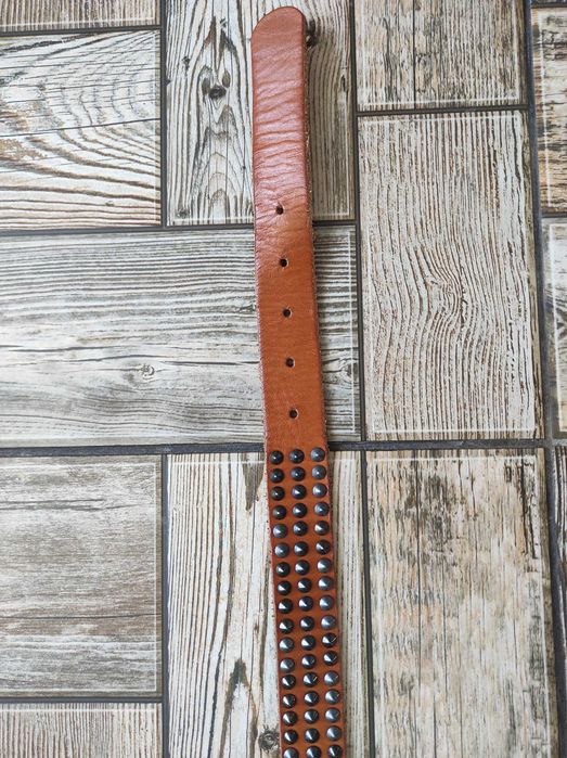 Кожаный ремень с шипами Mango готический рокерский