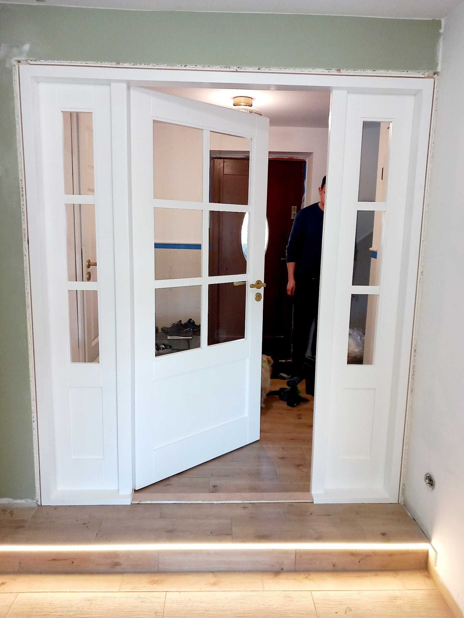 Drzwi wewnętrzne loftowe drewniane