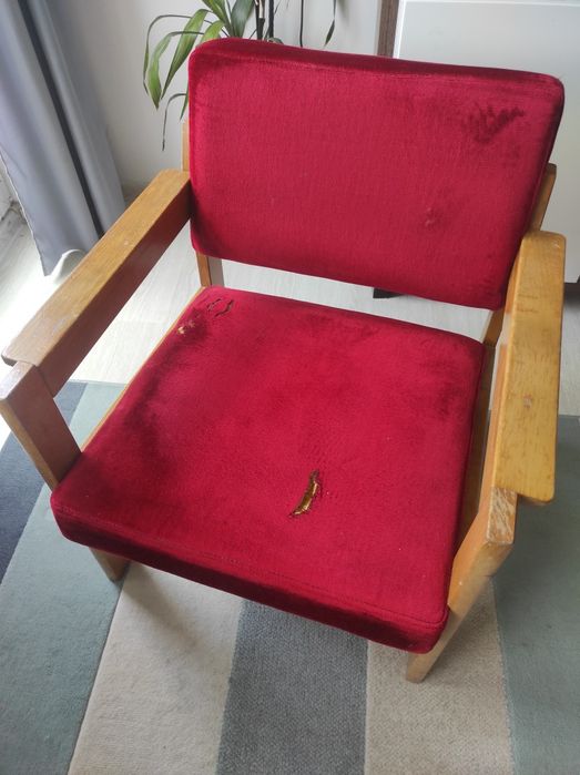 Fotel PRL solidne drewno