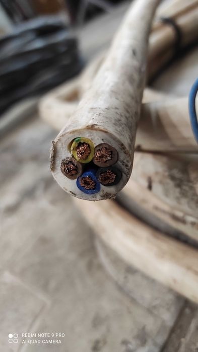 Кабель силовий мідний ВВГ НГ 5 х 10мм довжина 12м