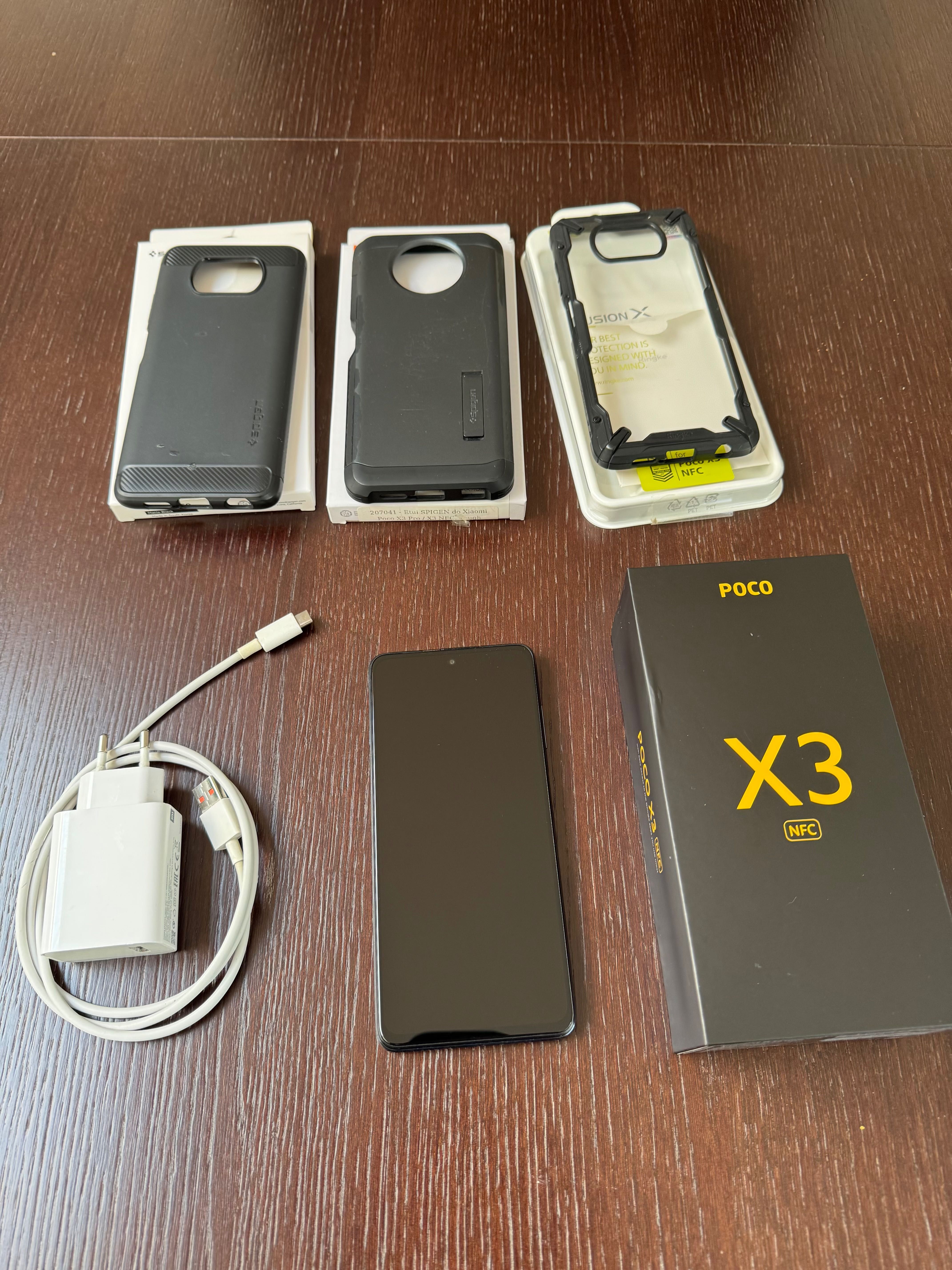 Poco X3 NFC 6/64 Shadow Gray + 3 etui + szkło hartowane