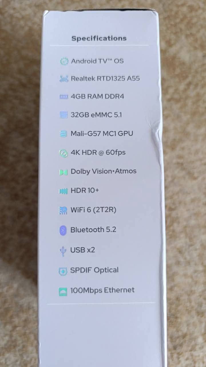 RockTek GX1 UHD Google TV 12 Smart TV Box