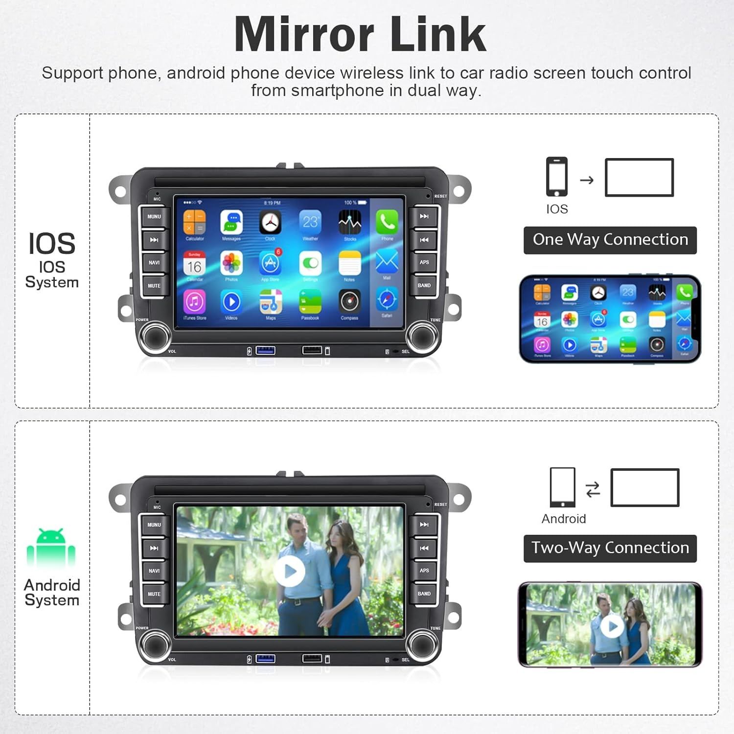 Hikity radio Android 2 DIN VW Passat Golf Skoda 7" GPS kamera

Hikity