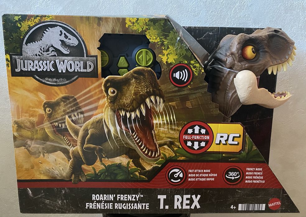 T. Rex Mattel Jurassic World. Тиранозавр динозавр на пульті керування