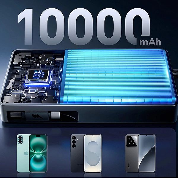 Powerbank Joyroom JR-PR1/10000mAh 22,5W z wbudowanym zwijanym kablem U