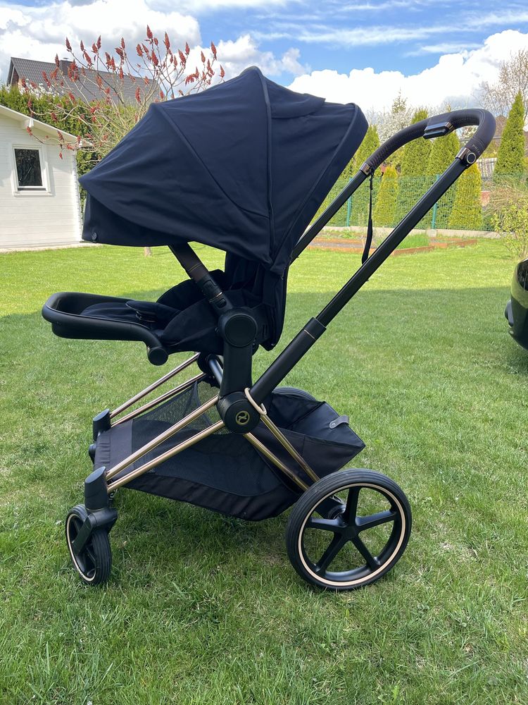 Spacerówka i stelaż cybex priam 4.0 rose gold czarny wózek