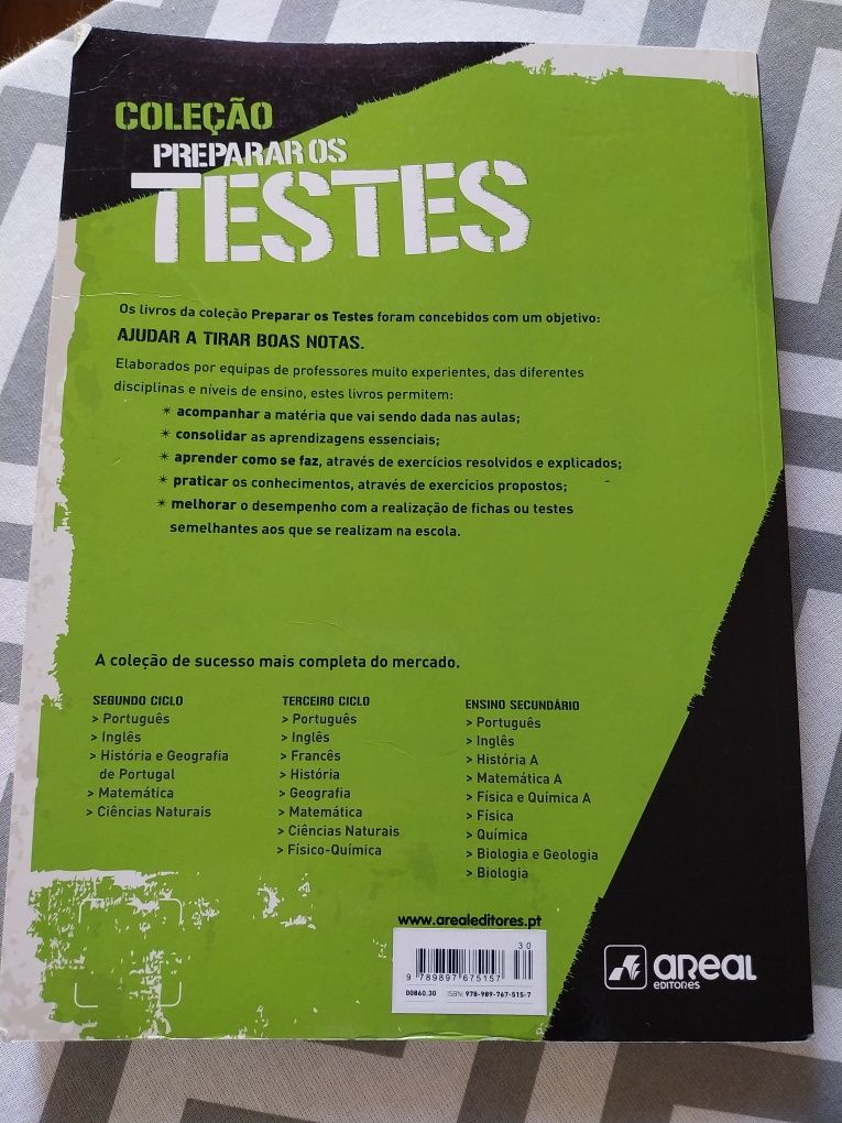 Livro Preparar os testes de Biologia 12 ano da areal editores