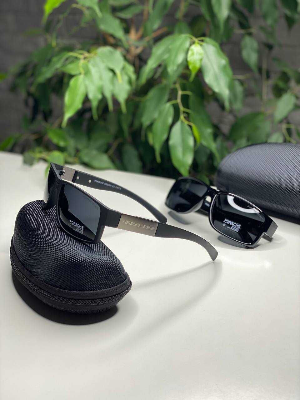 Сонцезахисні окуляри PORSCHE Polarized чорні поляризовані плоскі Чолов