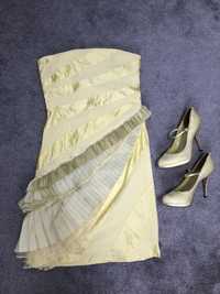 Sukienka+buty Karen Millen Przepiękny limonkowy komplet, Unikatowy!