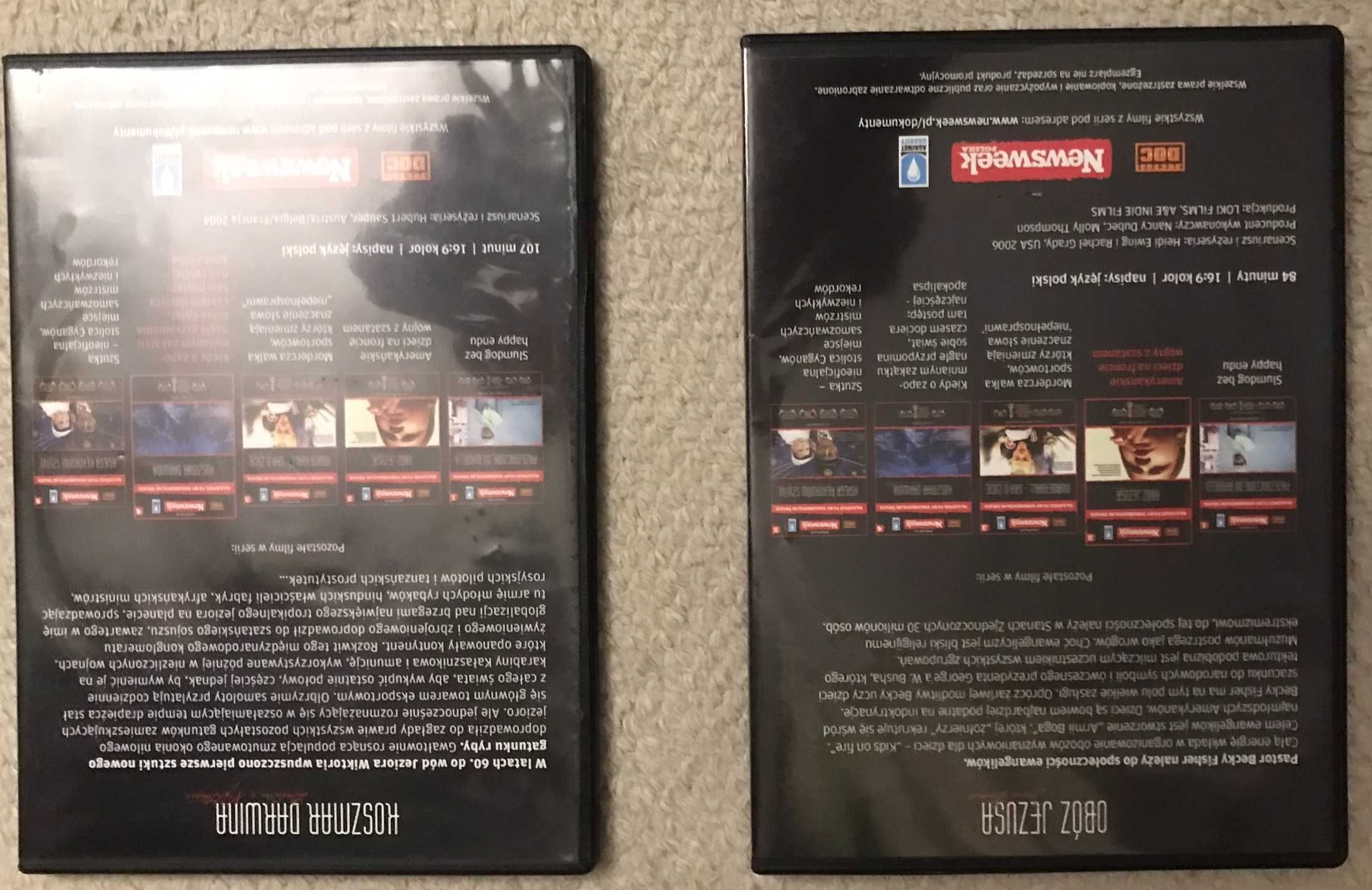 Film Koszmar Darwina, Obóz Jezusa płyty DVD NOWE 2 szt.