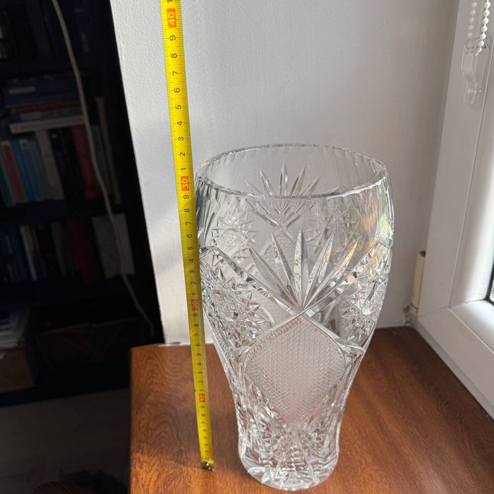 Wazon kryształowy Huta Julia PRL Bogaty Szlif