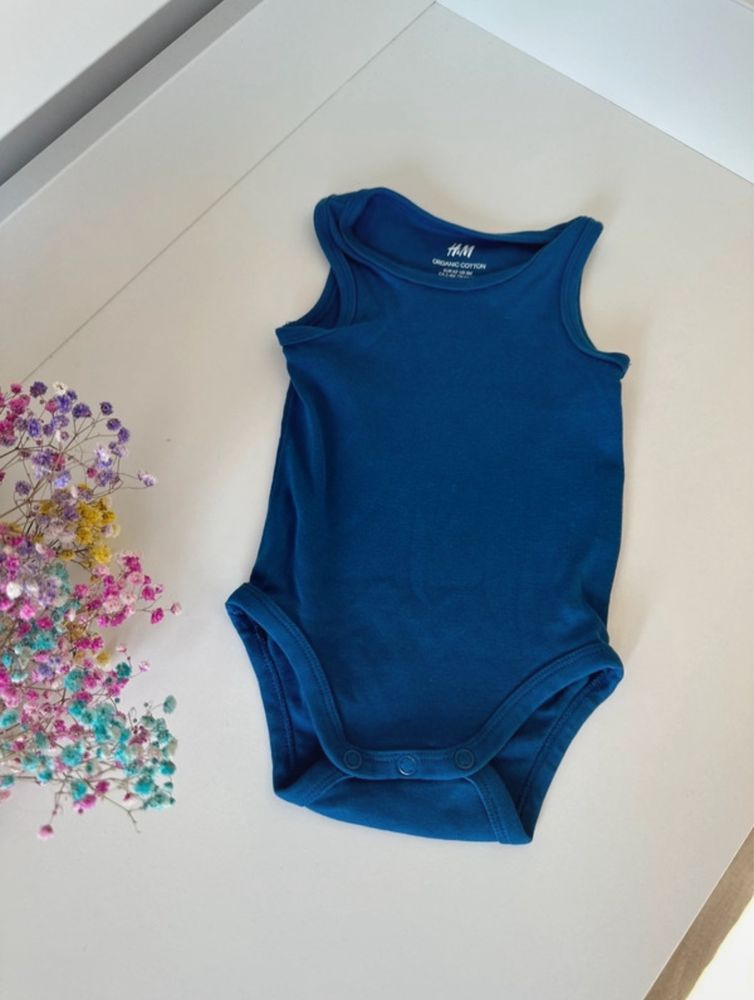 Zestaw niemowlęcy niebieski | 2x body i 2x spodenki | H&M | jak nowe