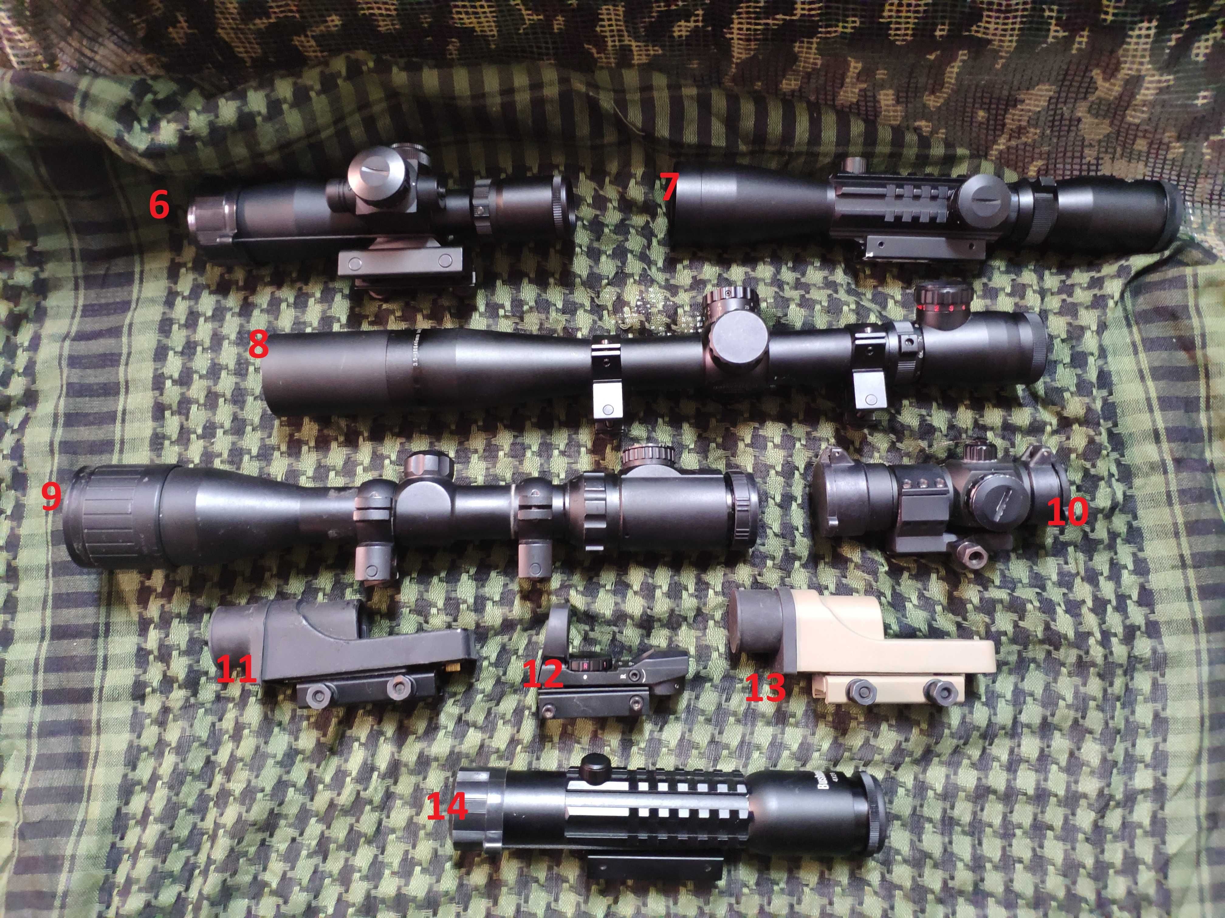 Miras/scopes/Redots  Bushnell, Leupold, Discovery, Walther, Diana