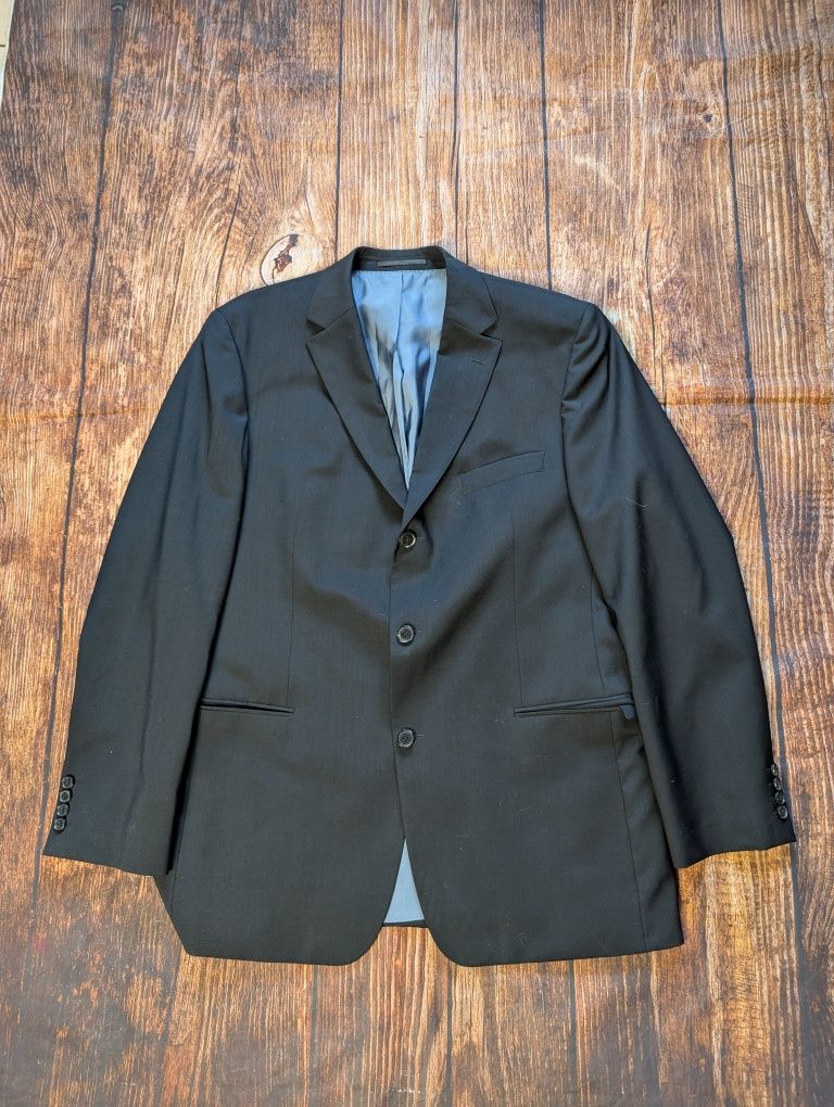 Czarna marynarka wełniana Hugo Boss blazer wool elegancka