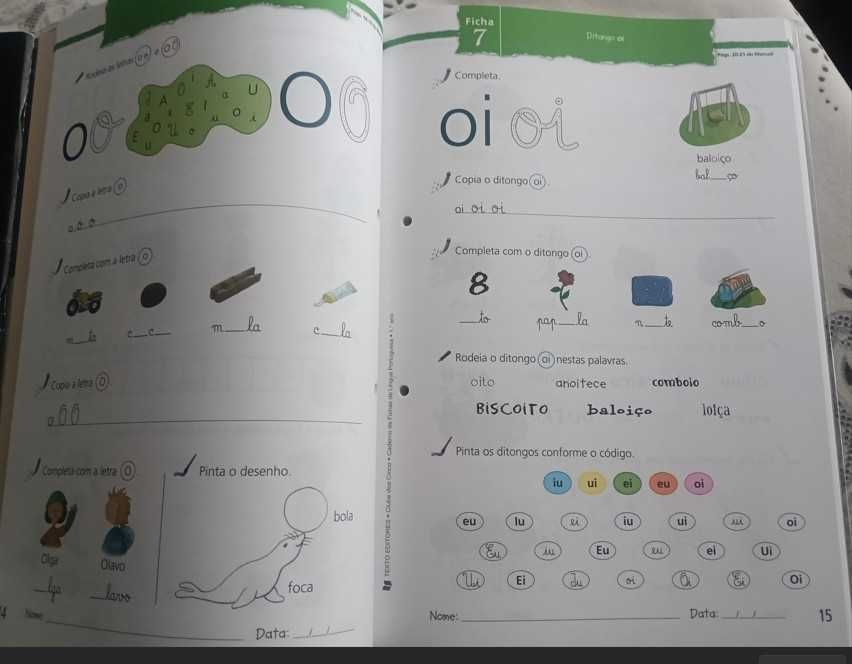Clube dos Cinco - LínguaPortuguesa 1.º Ano - caderno de fichas
