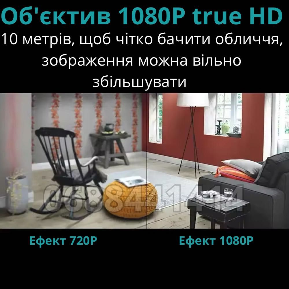 Міні Wi-Fi камера 2Мп 1080P Датчик руху Віддалений доступ Онлайн 24/7