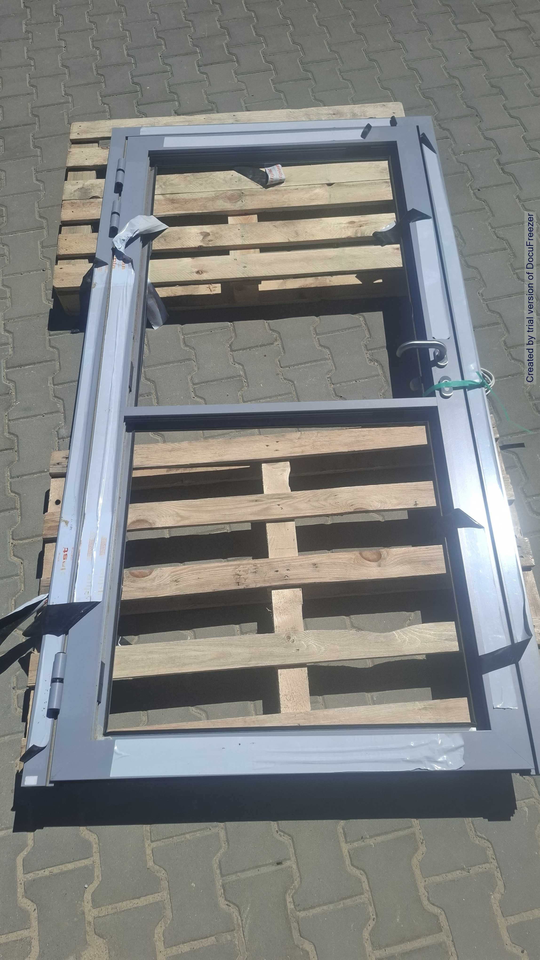 Drzwi Al 900x2005mm (1100x2080mm),RAL7016 szary, L i P, NOWE