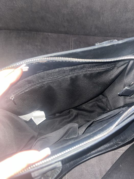 Чорна сумка велика шкіряна