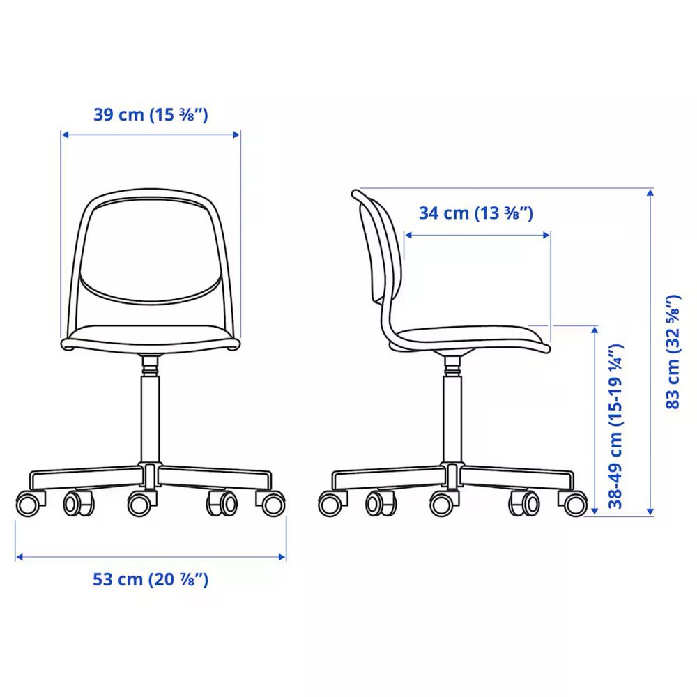 Biurko i krzesło obrotowe Ikea