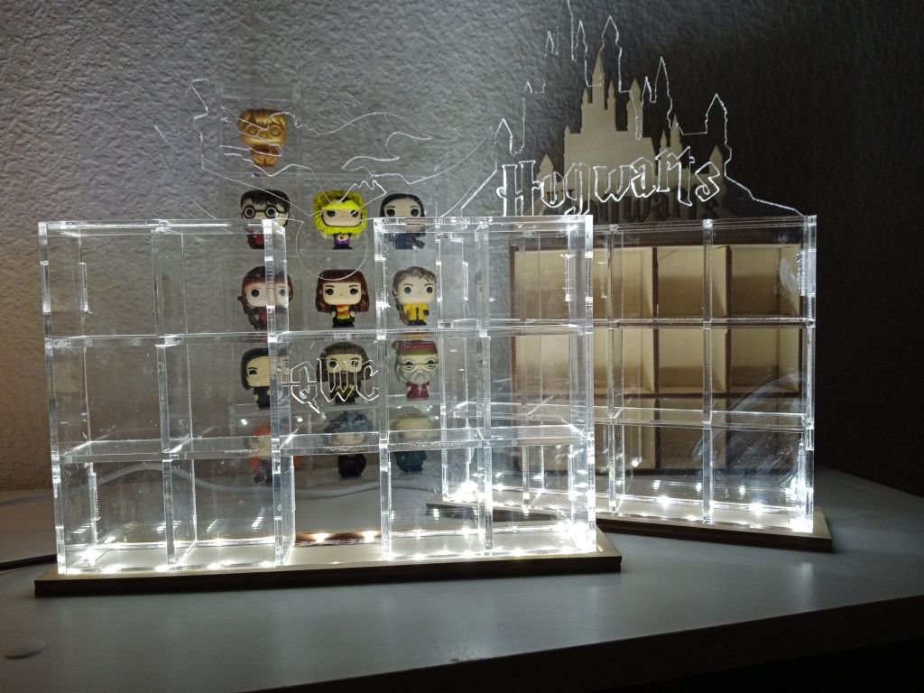 Полички 3D i 2D для фігурок Гаррі Поттер Funko pop. Хогватс.