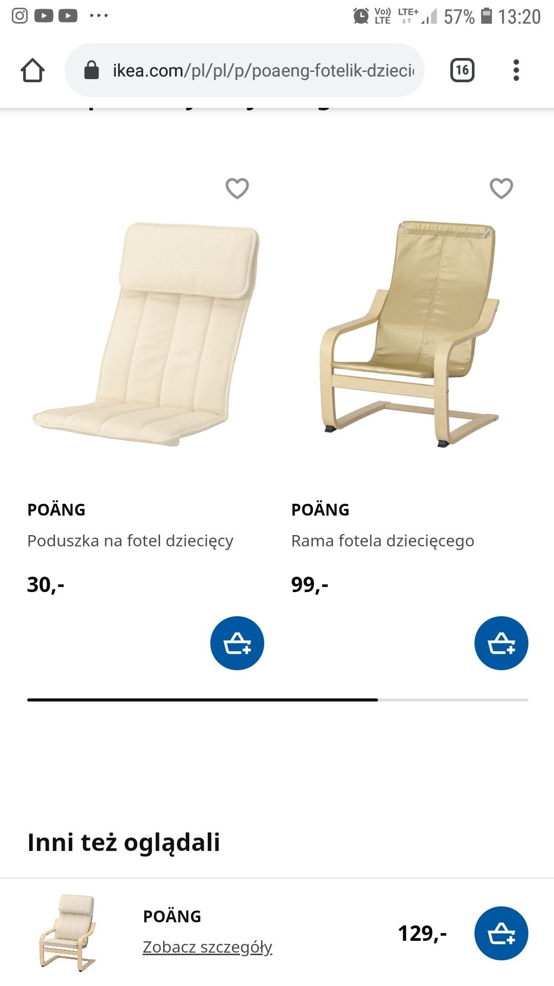 Fotelik dziecięcy Ikea Poang