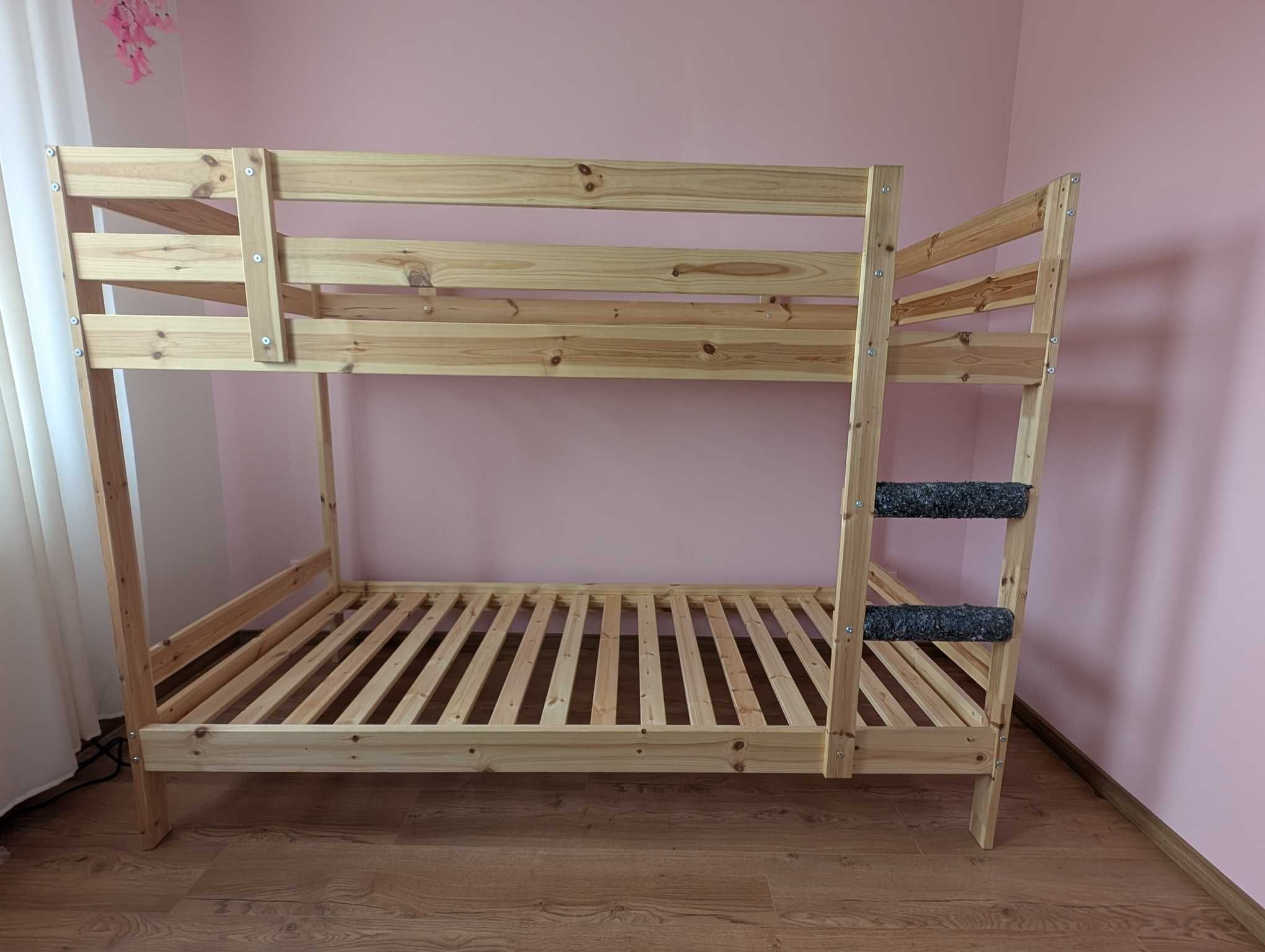 Łóżko piętrowe drewniane sosnowe w idealnym stanie 90x200