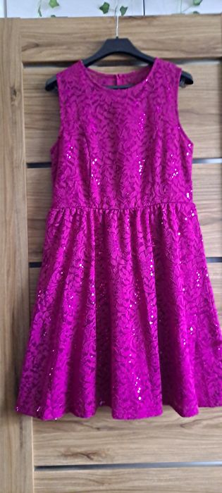 sukienka karnawał cekiny ślub wesele przyjęcie komunia bal 44 xxl