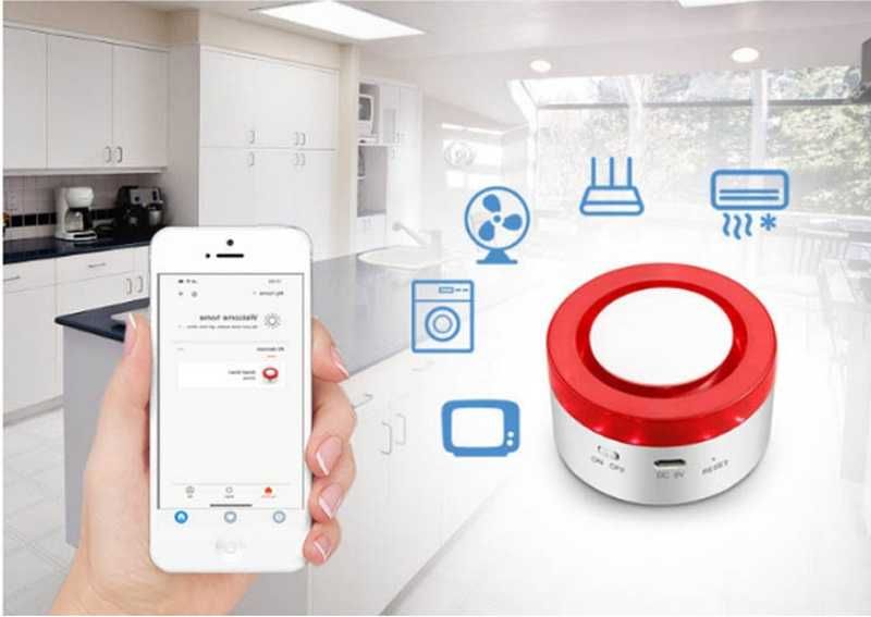 Bezprzewodowa Syrena Alarmowa Wifi Tuya Smart Po Polsku + 10Xpir
