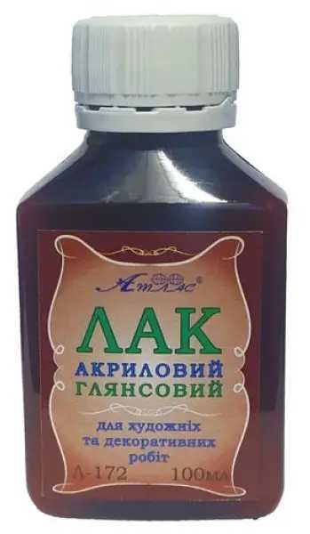 Лак акриловый глянцевый Атлас 100 мл алмазная мозаика водостойкий