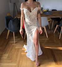 Suknia Ślubna Tarik Ediz dopasowana koronka, seksowna rozmiar 34 xs