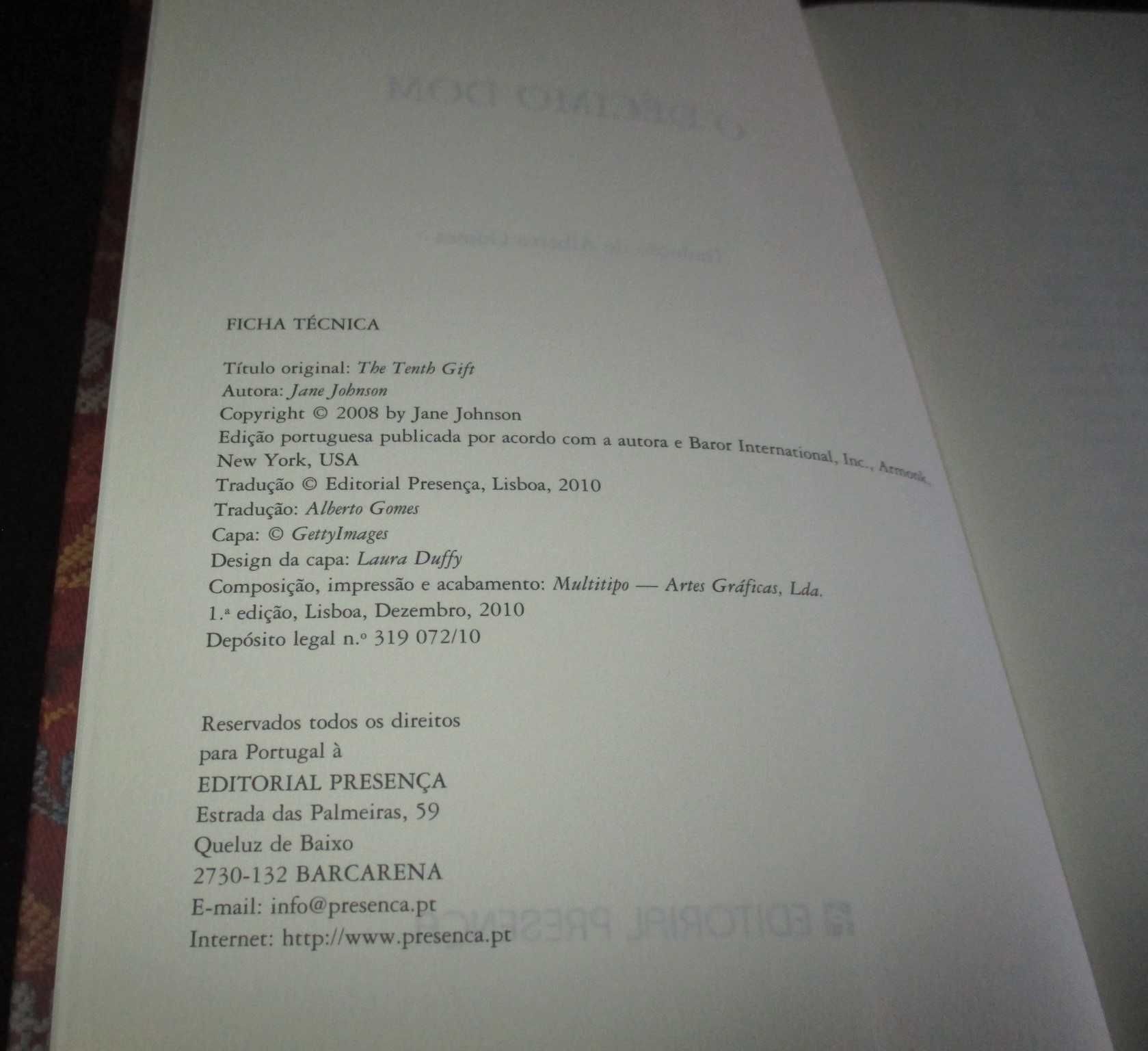 Livro O Décimo Dom Jane Johnson
