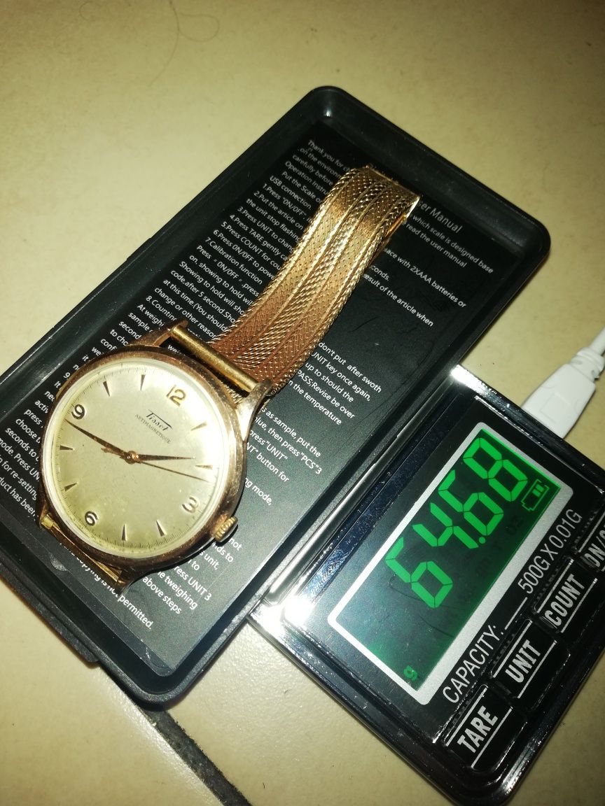 Złoty zegarek Tissot XXL cały w złocie wraz z bransoletą Sprawdź inne